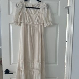 Reformation Cream Midi Dress